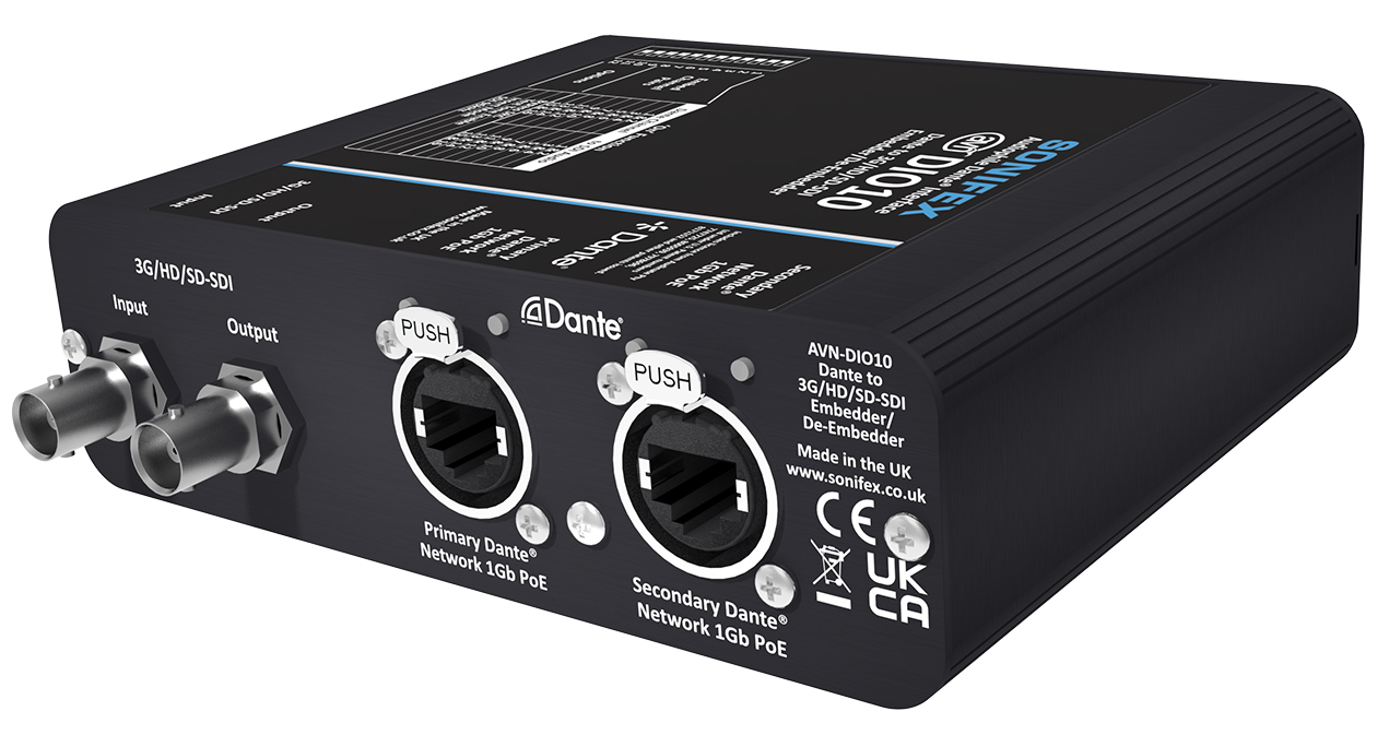 Sonifex AVN-DIO10 Dante® to 3G/HD/SD-SDI Embedder/De-Embedder