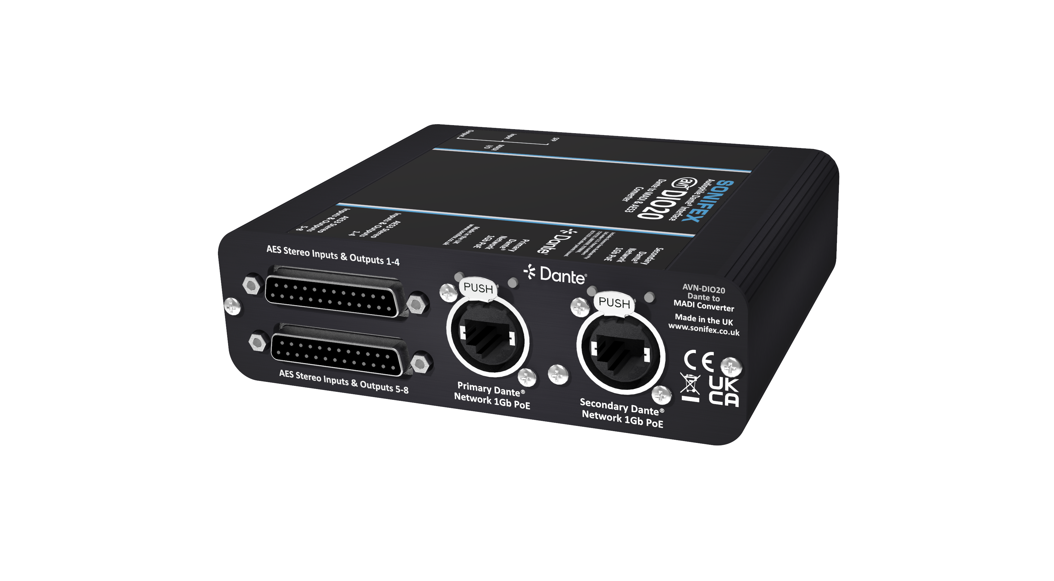 Sonifex AVN-DIO20 Dante to MADI AES3 64 Channel I/O Converter