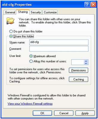 File sharing window